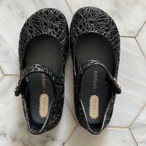 NWOT - Mini Melissa black sparkle campana shoes - toddler size 9
